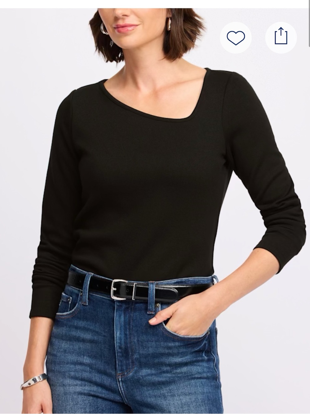 NWT Milano Asymmetrical Knit Top - Black
